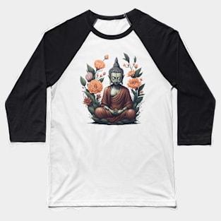 Floral Buddha 1 Baseball T-Shirt